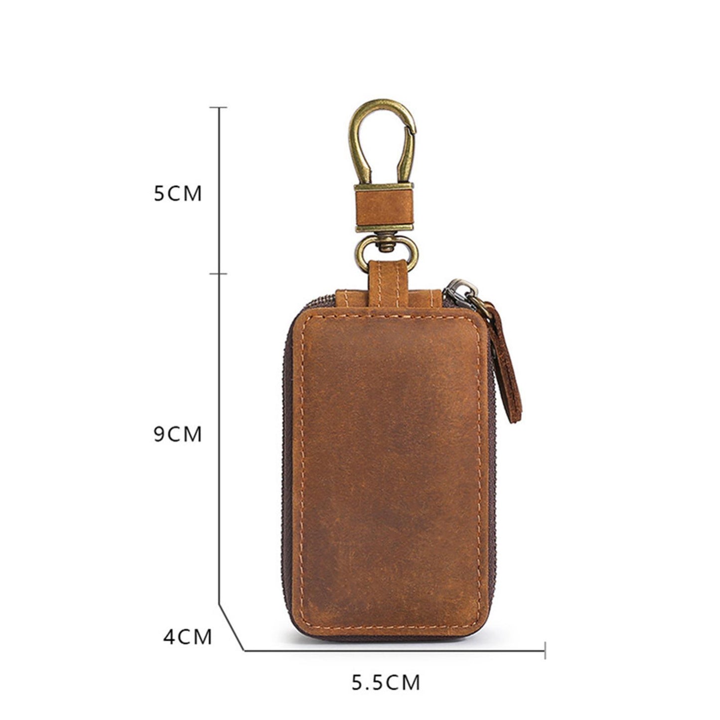 Leather Key Wallet Keychain Zipper Men Car Key Holder Case Housekeeper Pouch Bag