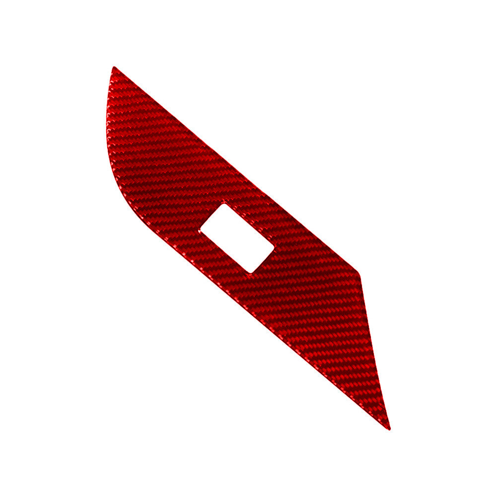 Red Carbon Fiber Passenger Door Lift Control Cover Trim for Toyota Hilux 2015-21