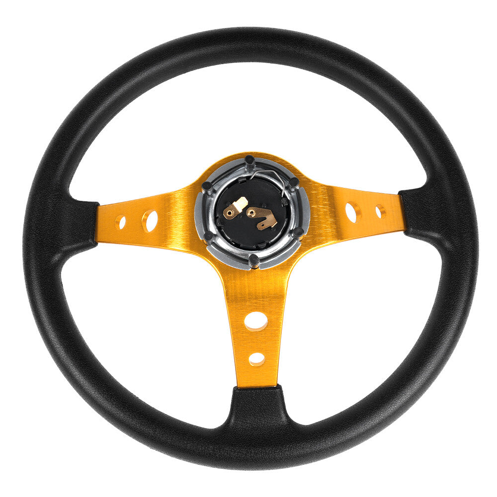 350mm 14inch Deep Dish 6 Bolt Racing Steering Wheel Aluminum Horn Button