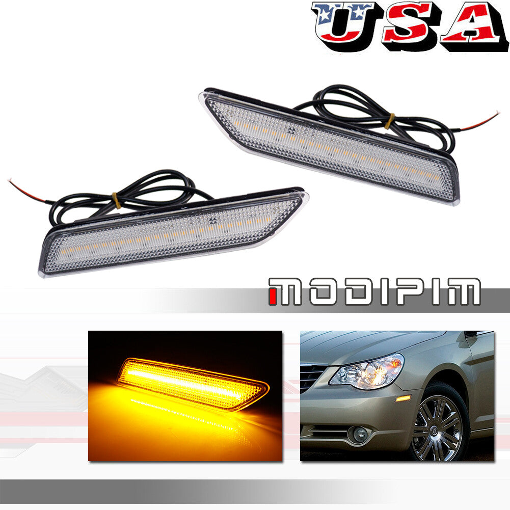 for Chrysler Sebring 2007-2010, clear lens amber LED front marker light kit
