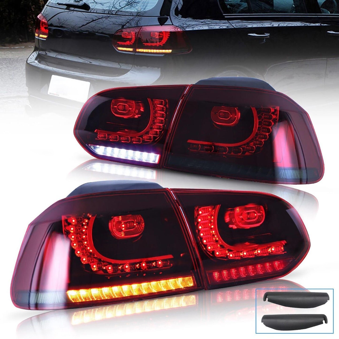 LH+RH LED sequential taillights are suitable for Volkswagen for Golf 6 MK6 GTI R-10-14.