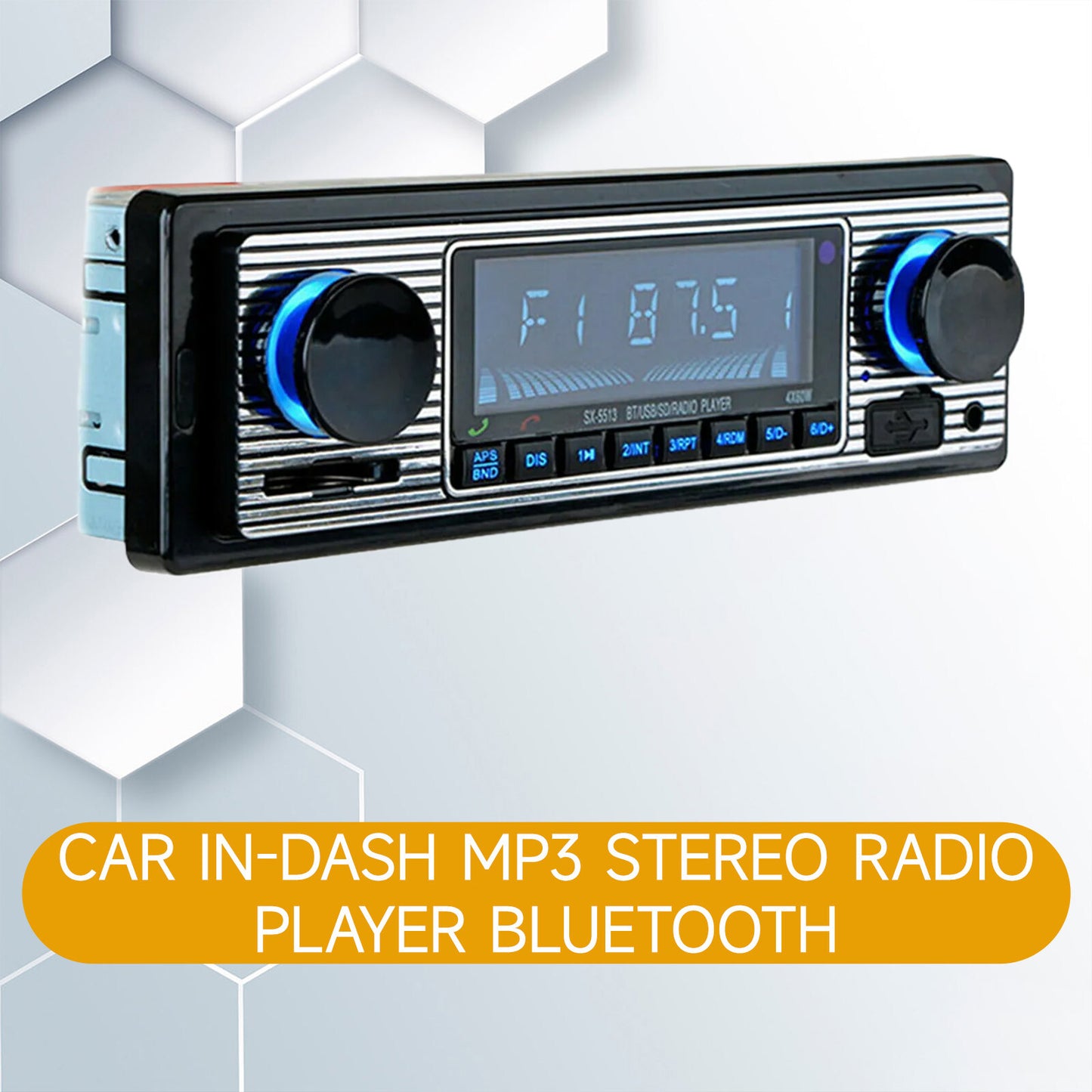 Car In-Dash MP3 Stereo Radio Player Bluetooth 4-CH Output FM USB AUX In Remote