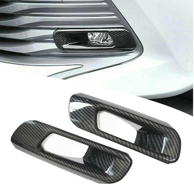 2x Fog Light Lamp Frame Cover Carbon Fiber Front Trim for Toyota for Camry 2018-2021