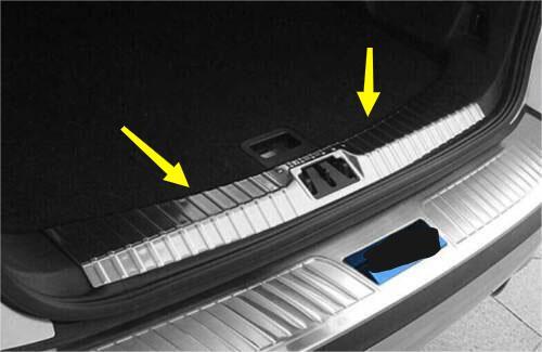 Silver Steel Inner Rear Bumper Protector Guard Trim for Ford Escape Kuga 2013-19