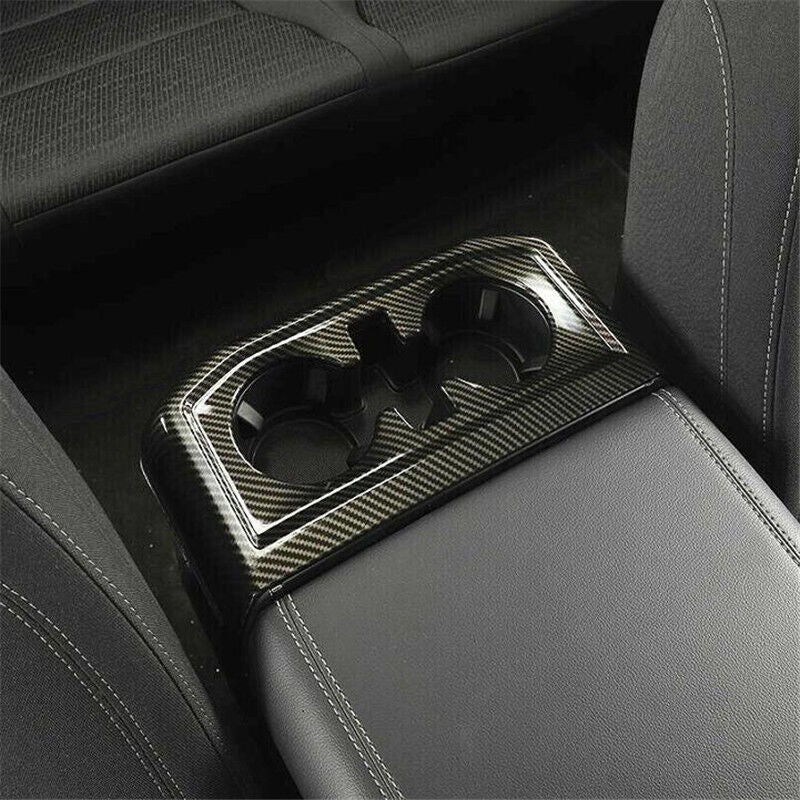 for Ford F-150 F150 2021 2022 Carbon Fiber Armrest Water Cup Holder Cover Trim