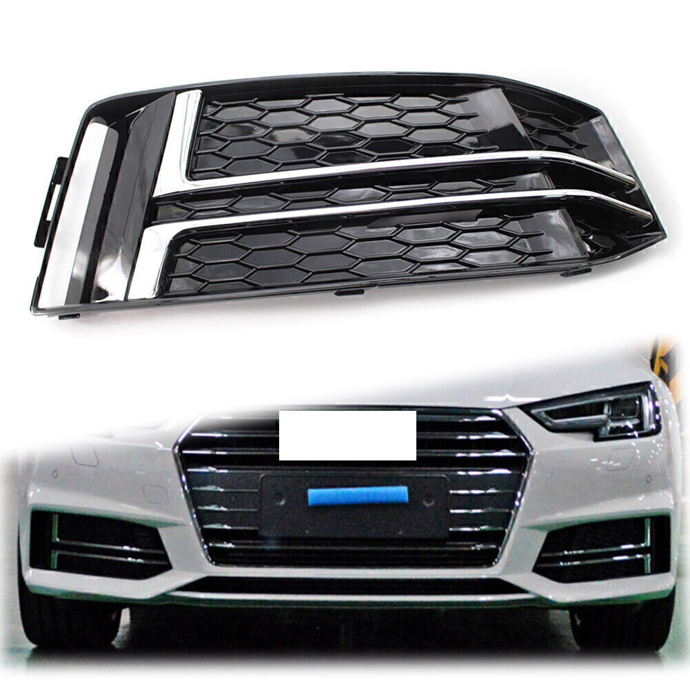 Right Front Bumper Lower Grille Grill Fit for AUDI S4 A4 B9 2017 18 Chrome