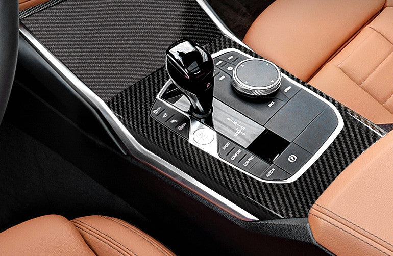 for BMW 3-Series G20 19-23 Carbon Fiber Central Console Gear Shift Frame Trim 2P