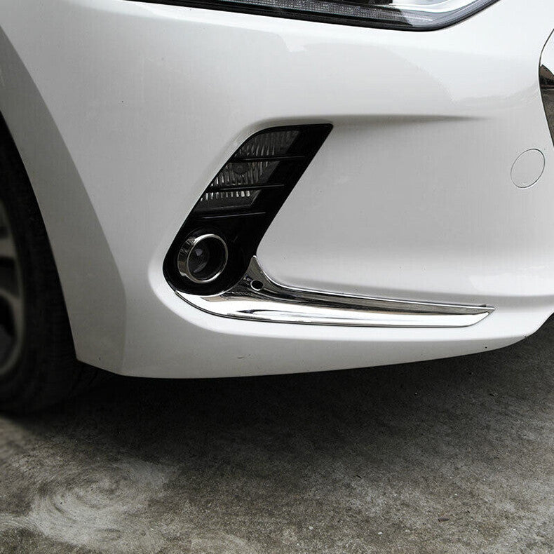 for Hyundai for Elantra 2017-2018 Chrome Front Fog Light Lamp Trim Strip Cover trim