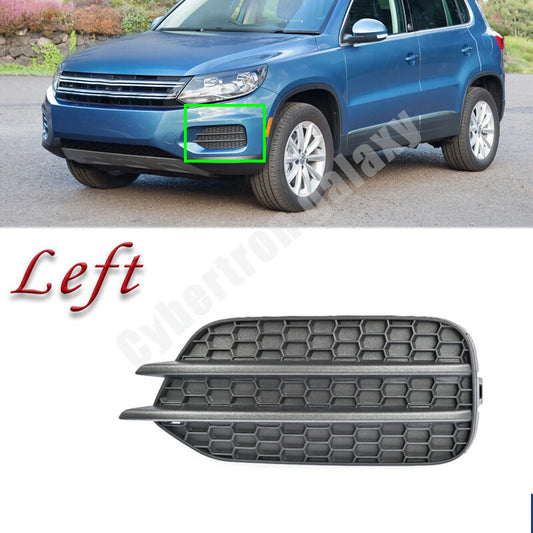 The left fog light cover features a perforated honeycomb grille and is suitable for the for Volkswagen for Tiguan 2012-2018.