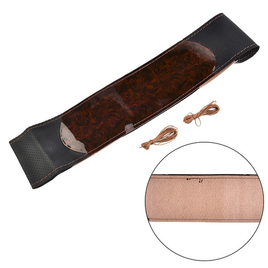Peach Wood DIY Car Truck Leather Steering Wheel Cover with Pins and Thread - New Product