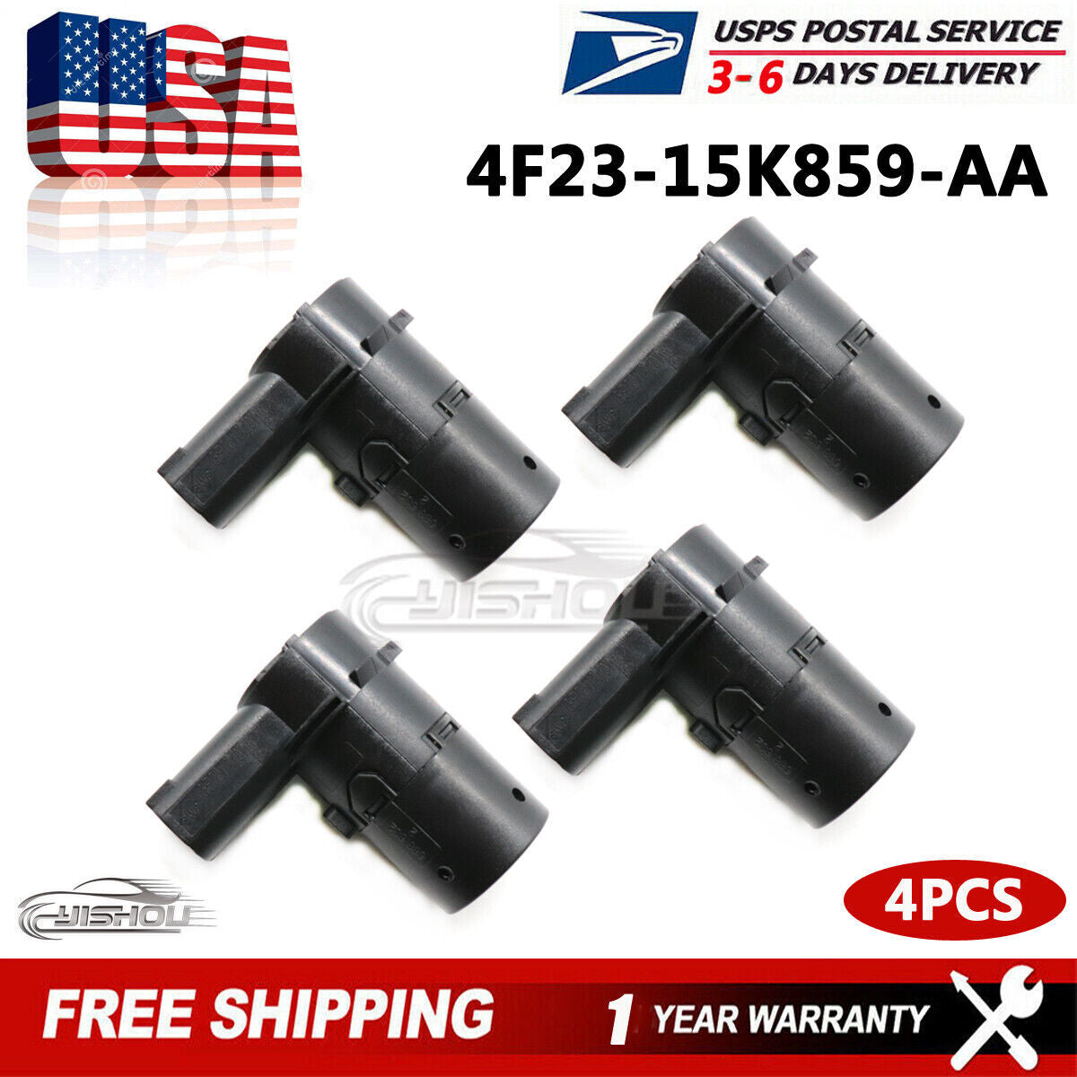 Set 4PCS Reverse Backup Parking Sensors 4F23-15K859-AA For F-350/450 Super Duty