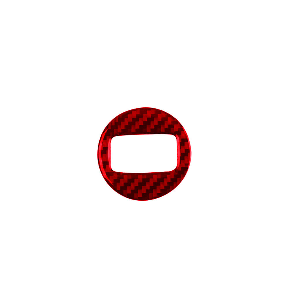 Red Key Hole Switch Trim Cover Decoration Carbon Fiber for VW Touareg 2011-2018