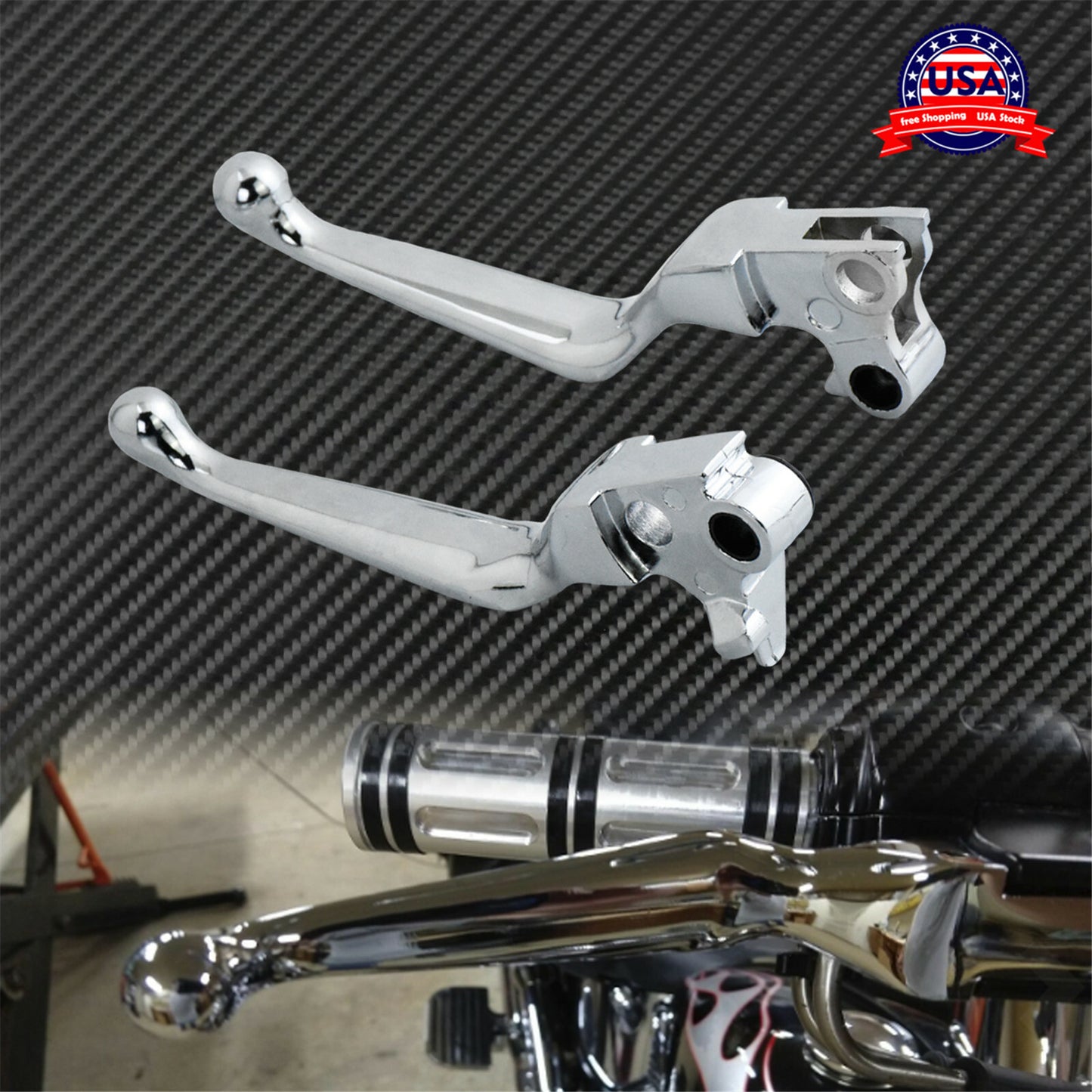 Chrome Brake Clutch Levers Fit for Harley Sportster Softail Dyna Touring 96-07