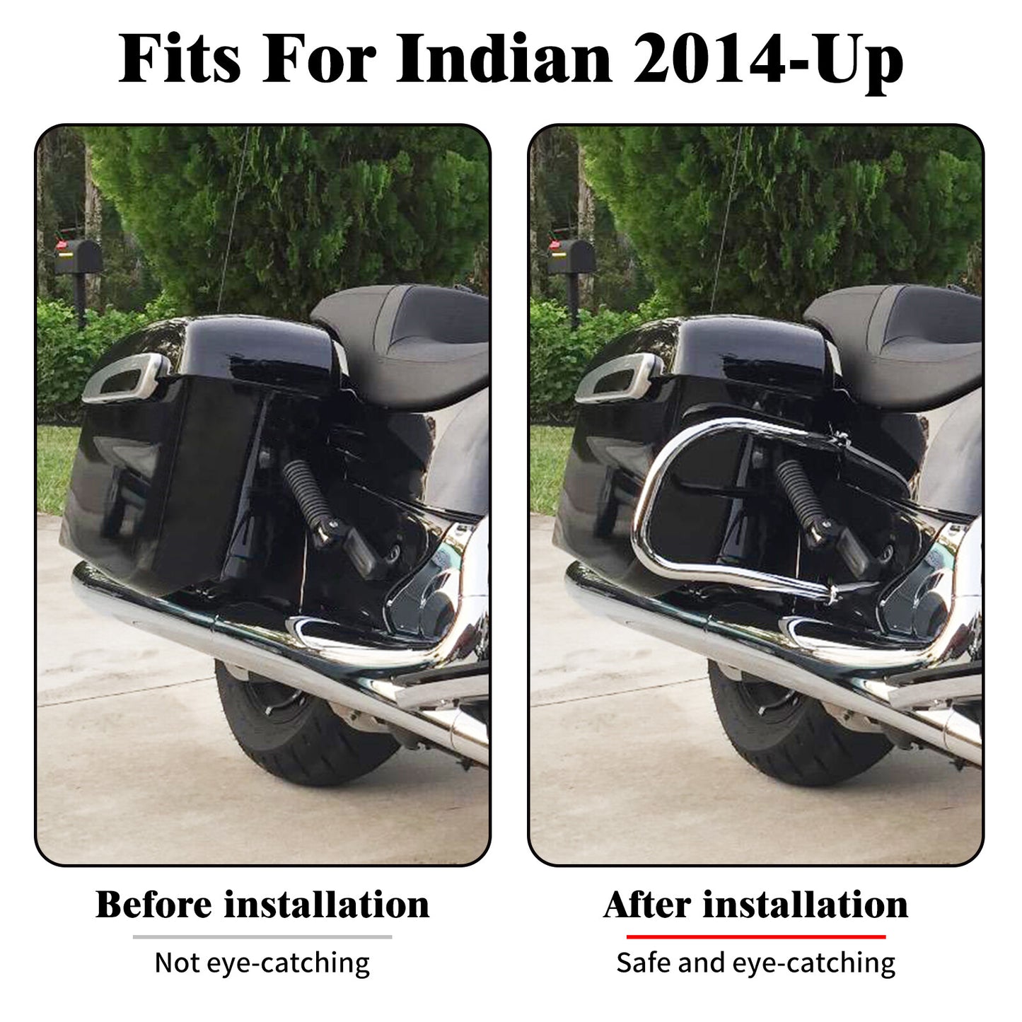 Chrome Rear Saddlebag Highway Guard Bars For Indian Chieftain Springfield 14-23