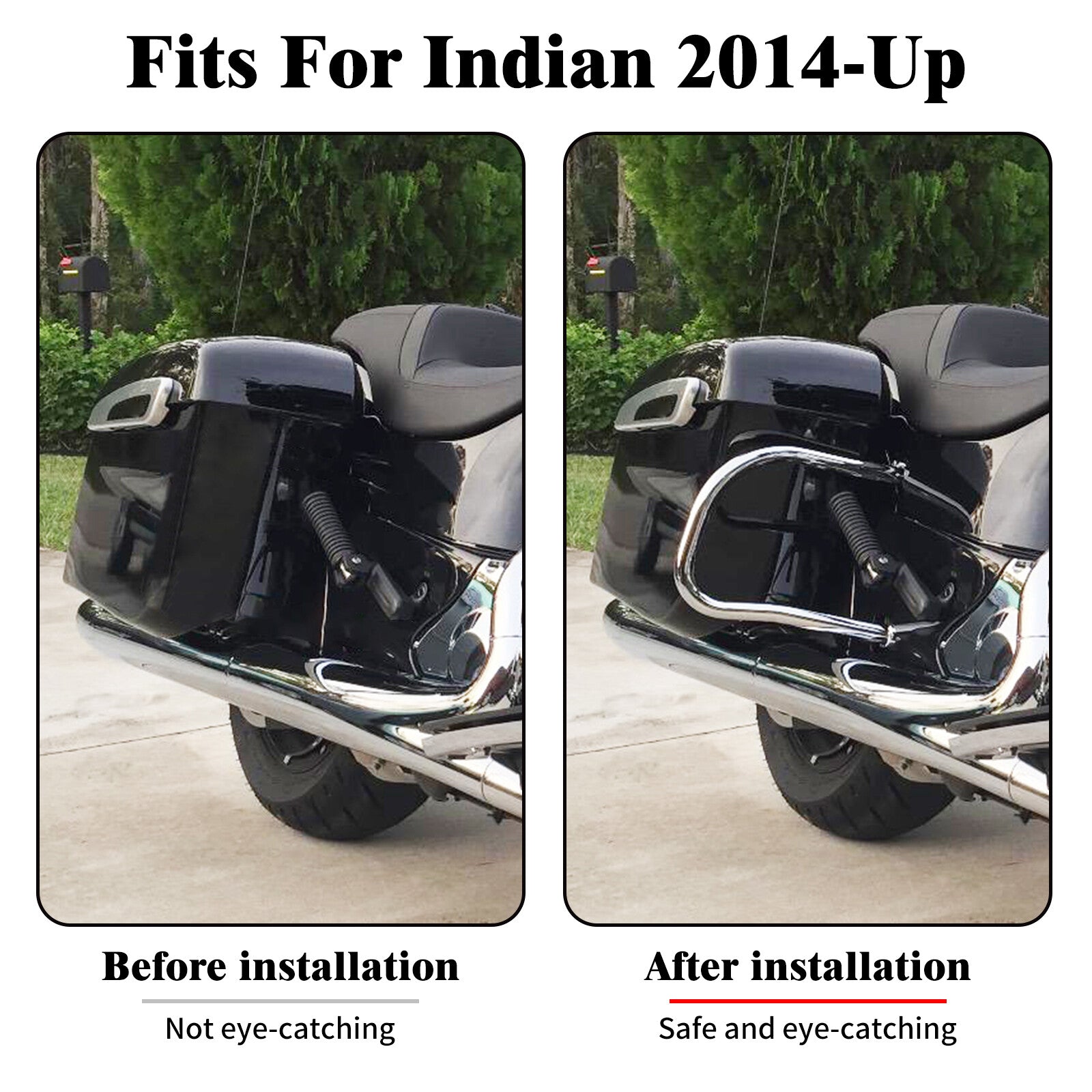 Chrome Rear Saddlebag Highway Guard Bars For Indian Chieftain Springfield 14-23