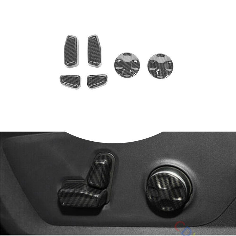 Carbon Fiber for Seat Adjustment Button Cover Trim For Auto for Dodge for Ram 1500 2019-2021