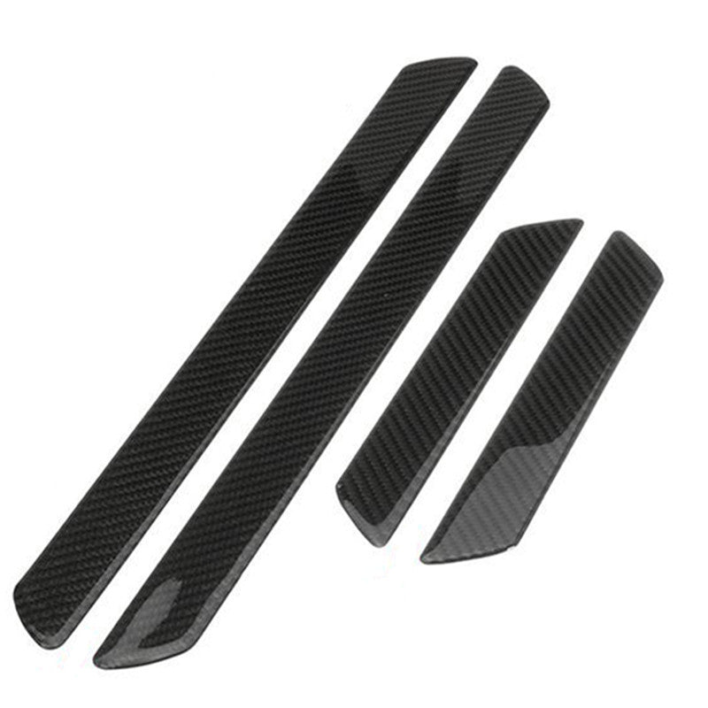 4PcCar Door Sill Pedal Carbon Fiber Scuff Plate Cover Panel Step Protector Strip