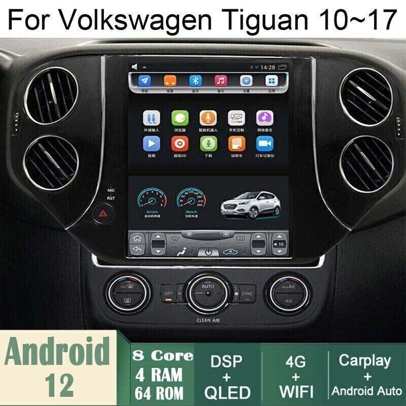 Wifi 9.7 10-17 for Volkswagen for VW for Tiguan 4+64g GPS Navigation radio Car Android