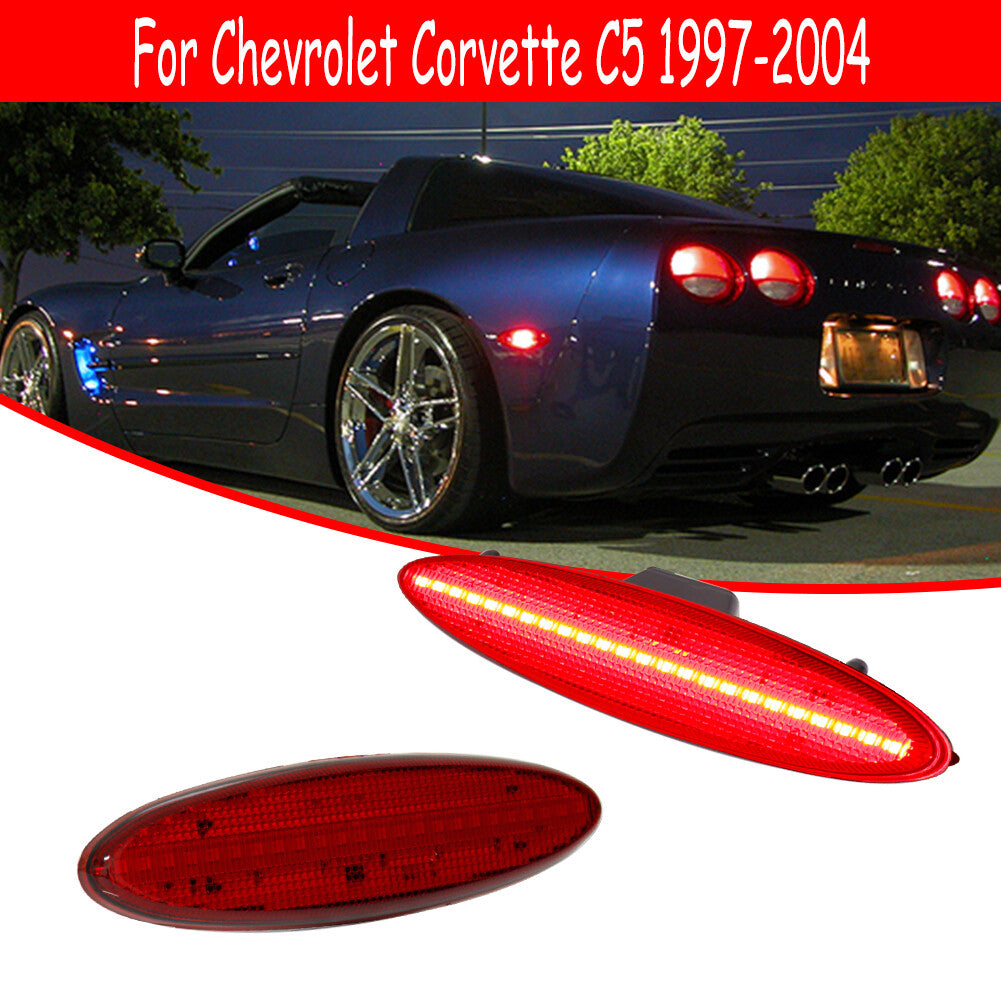 OE style red lens, red LED rear marker lights for 1997-2004 for Chevrolet for Corvette C5