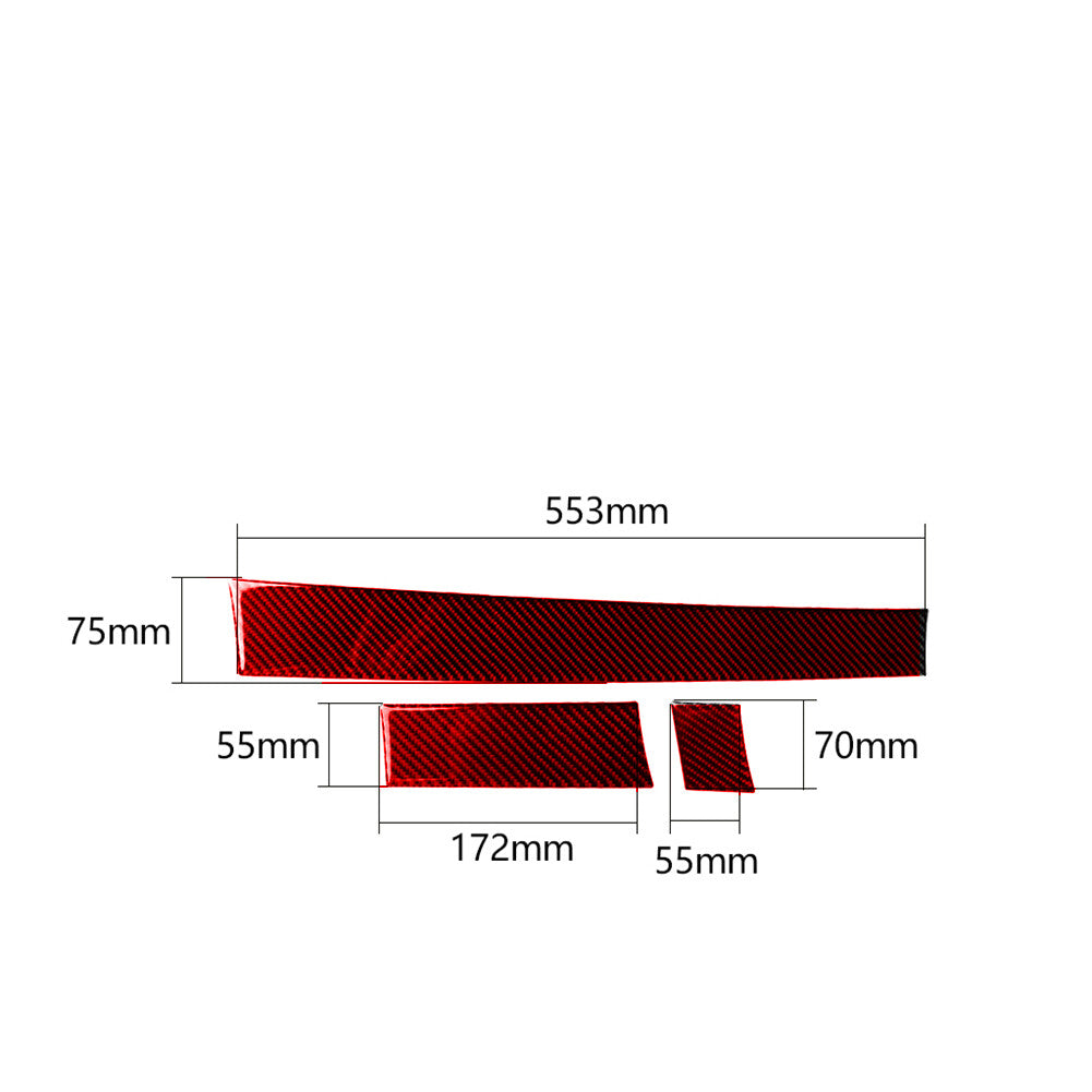 Red Carbon Fiber Console Dashboard Panel Cover Trim for BMW 5 Series E60 2005-10