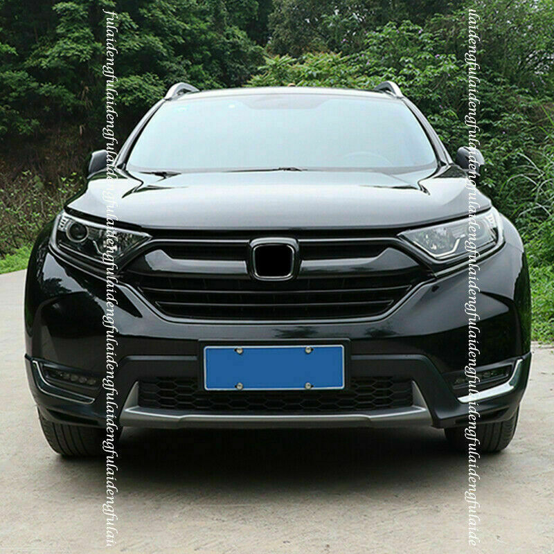 Glossy Black Front Grille Headlight Molding Strips Trim for Honda CR-V 2017-2019