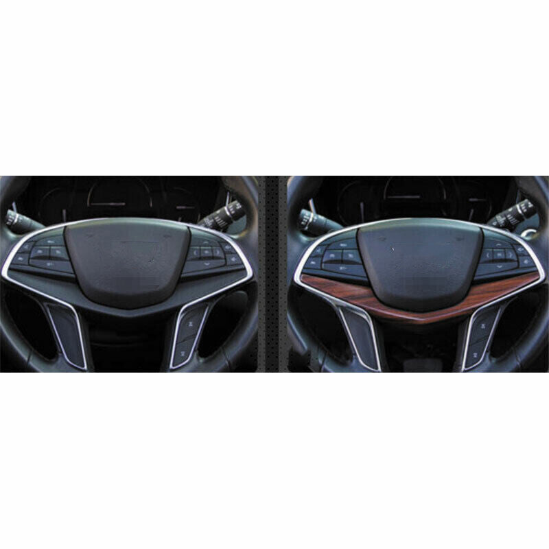 for Cadillac XT5 2016-2020 Peach Wood Grain ABS Steering Wheel Strip Cover Trim