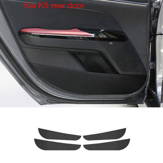 Carbon Fiber Leather Door Anti-Kick Panel Cover Trim Stickers For 2021-22 for Kia K5