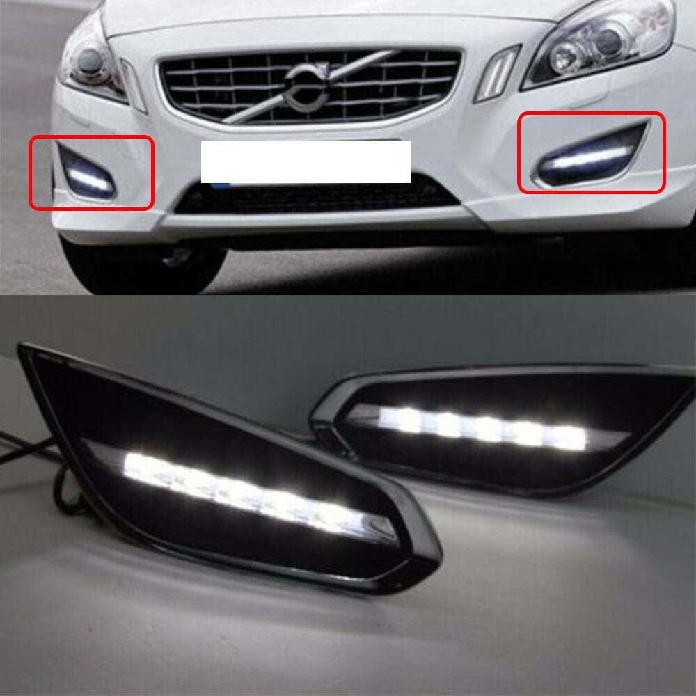 DRL fog lights and front bumper LED daytime running lights for Volvo S60 T5 (09-13)