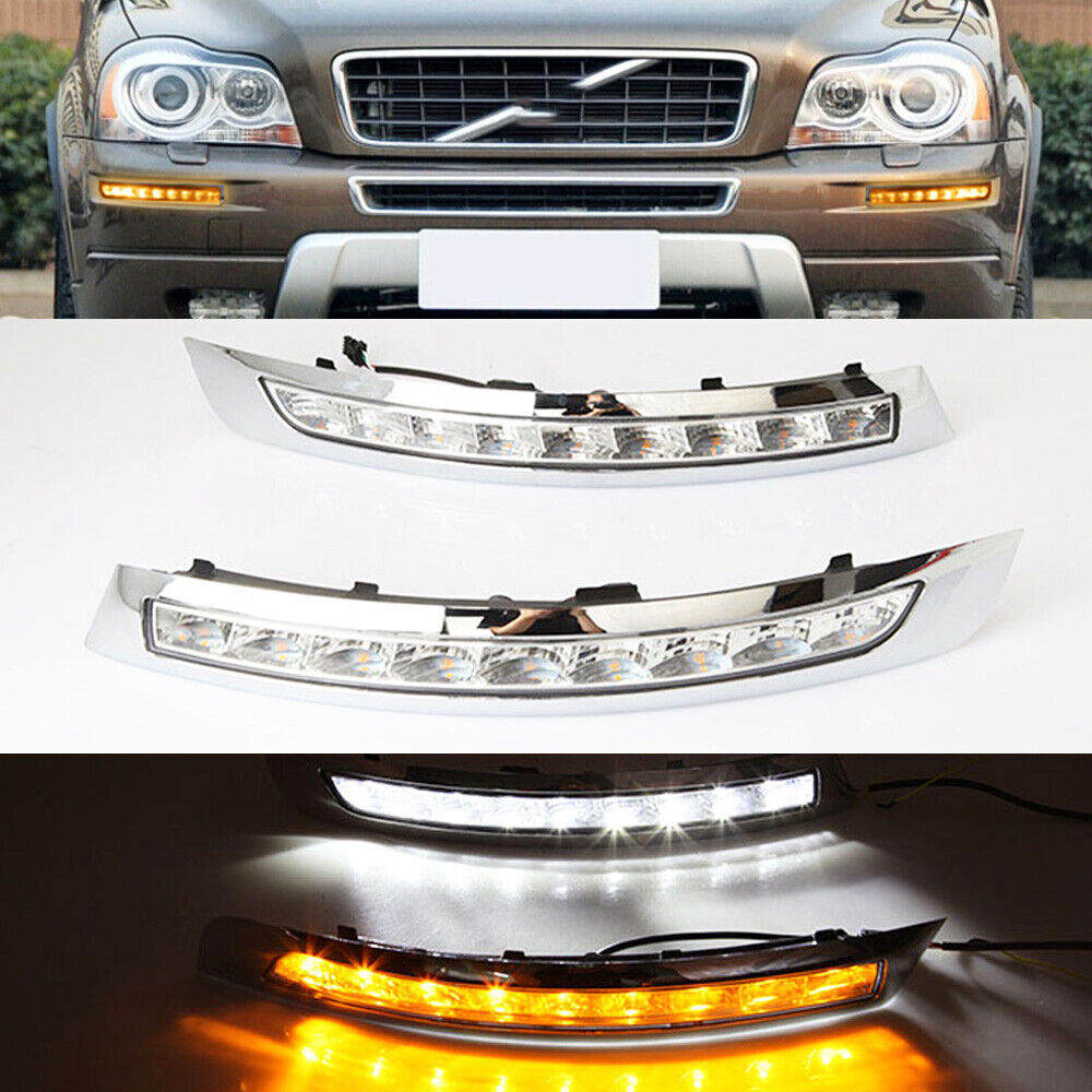 DRL for Volvo XC90 2007-2014 LED DAYTIME RUNNING LIGHT FOG LAMP WITH TURN SIGNAL