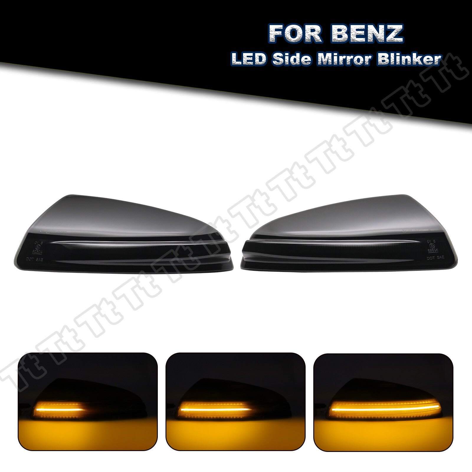 2x Side Mirror Turn Signal Lights for 08-15 for Mercedes W164 C250 C300 C350 C63 AMG