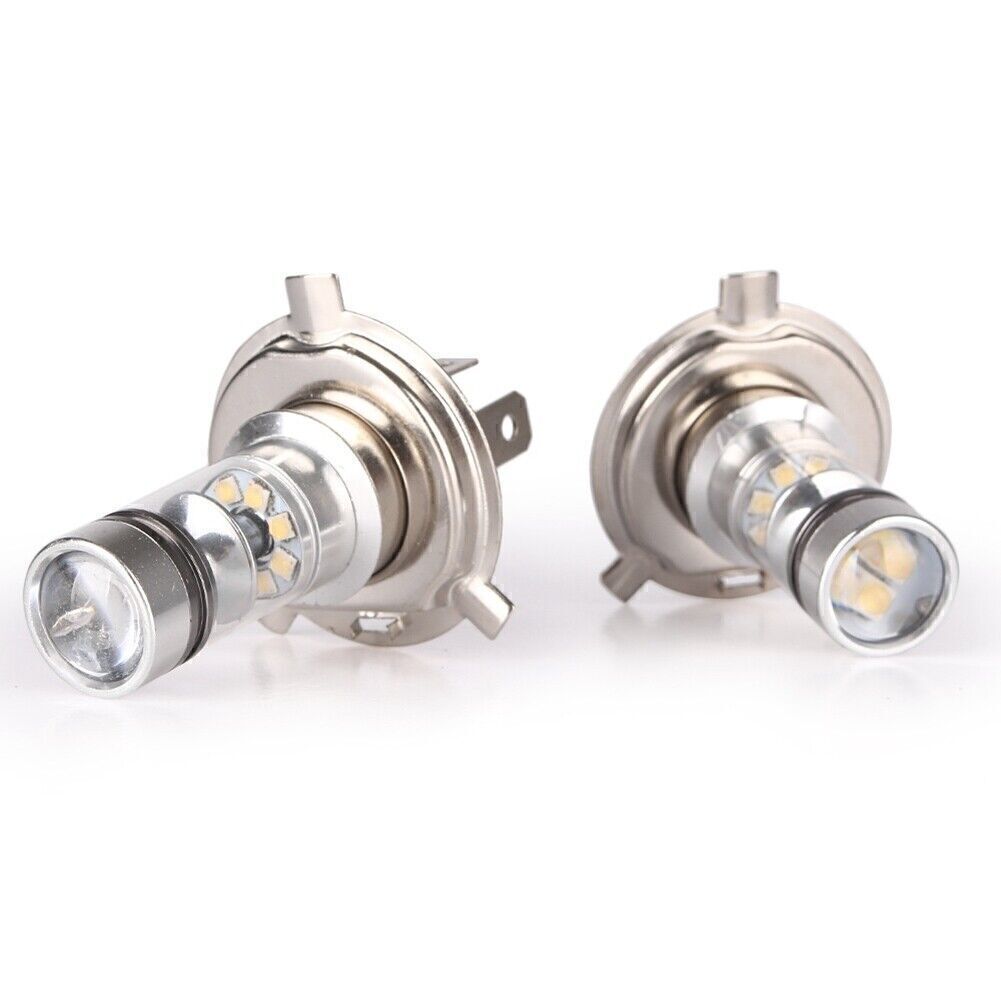 2x 1800LM 6000K H4 100W White LED Fog DRL Daytime Light Bulb Driving