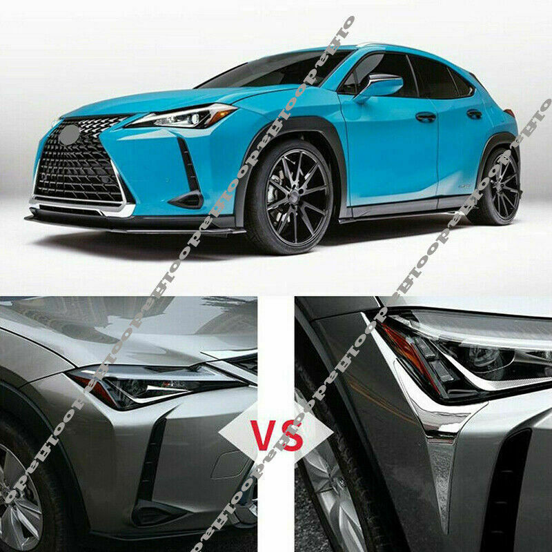 for Lexus UX 200 250h 2019-2022 Chrome Front Bumper Headlight Eyebrow Cover Trim