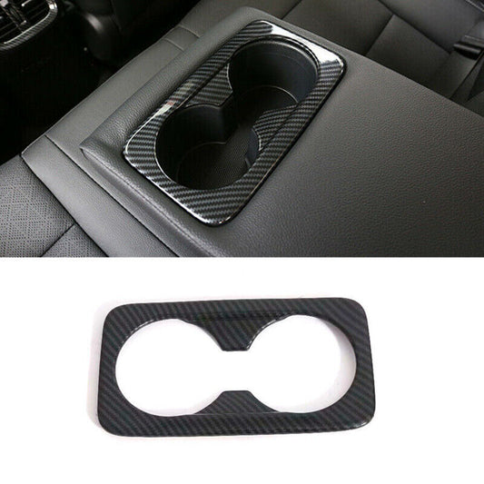 Carbon Fiber Rear Water Cup Holder Cover Trim for Kia K3 Forte Cerato 2019-2022