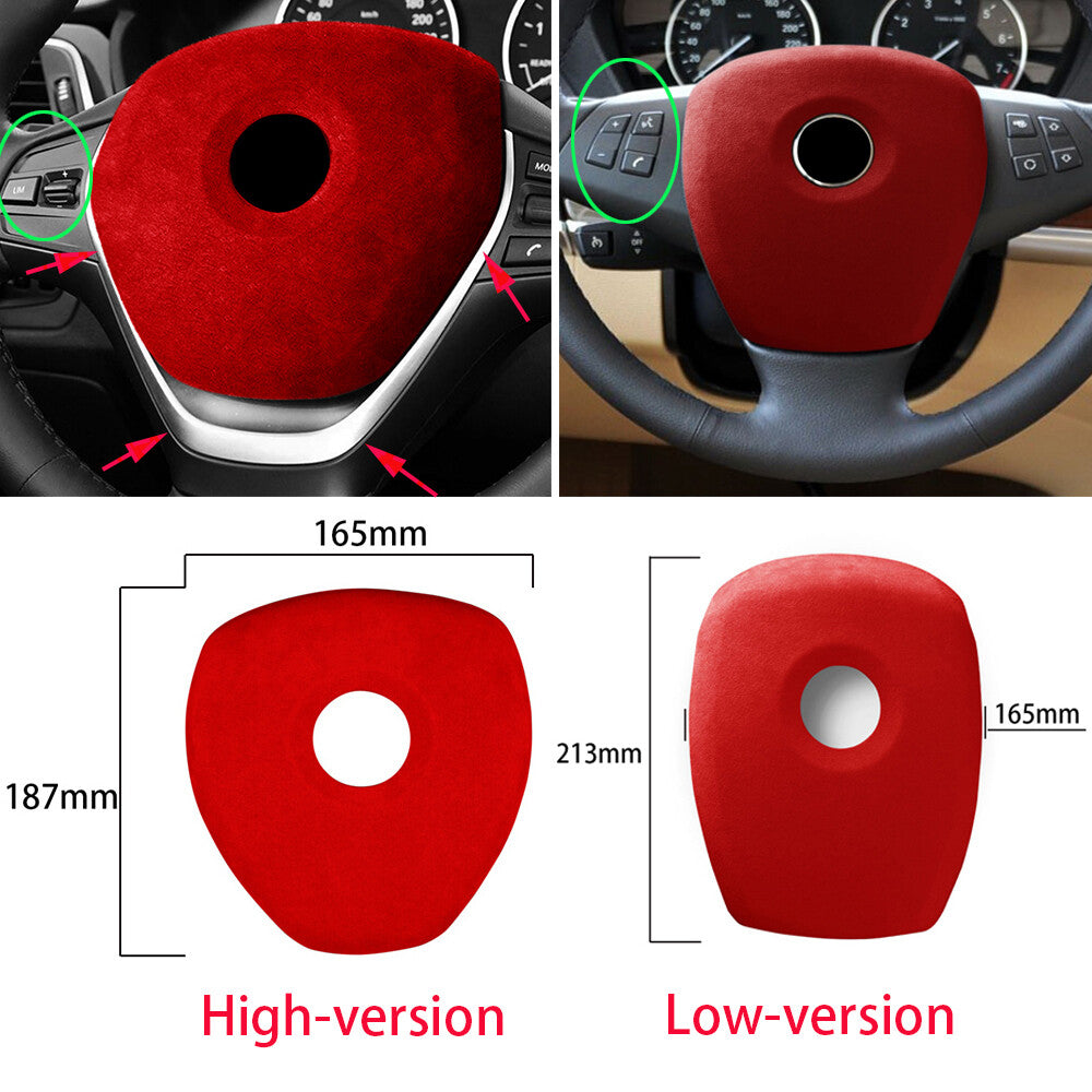 for BMW X5 E70 X6 E71 2008-2013 Suede Blue Steering Wheel Center Panel Trim High