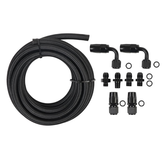 Automatic Transmission Cooler Line Kit 6AN Hose Line Kit Fit For 4L60E 4L65E Blk