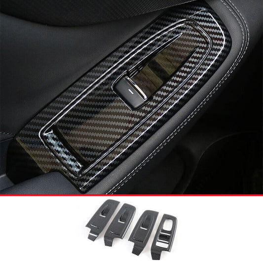 4X for Subaru Forester 2019-23 ABS Carbon Fiber Window Lift Glass Control Panel