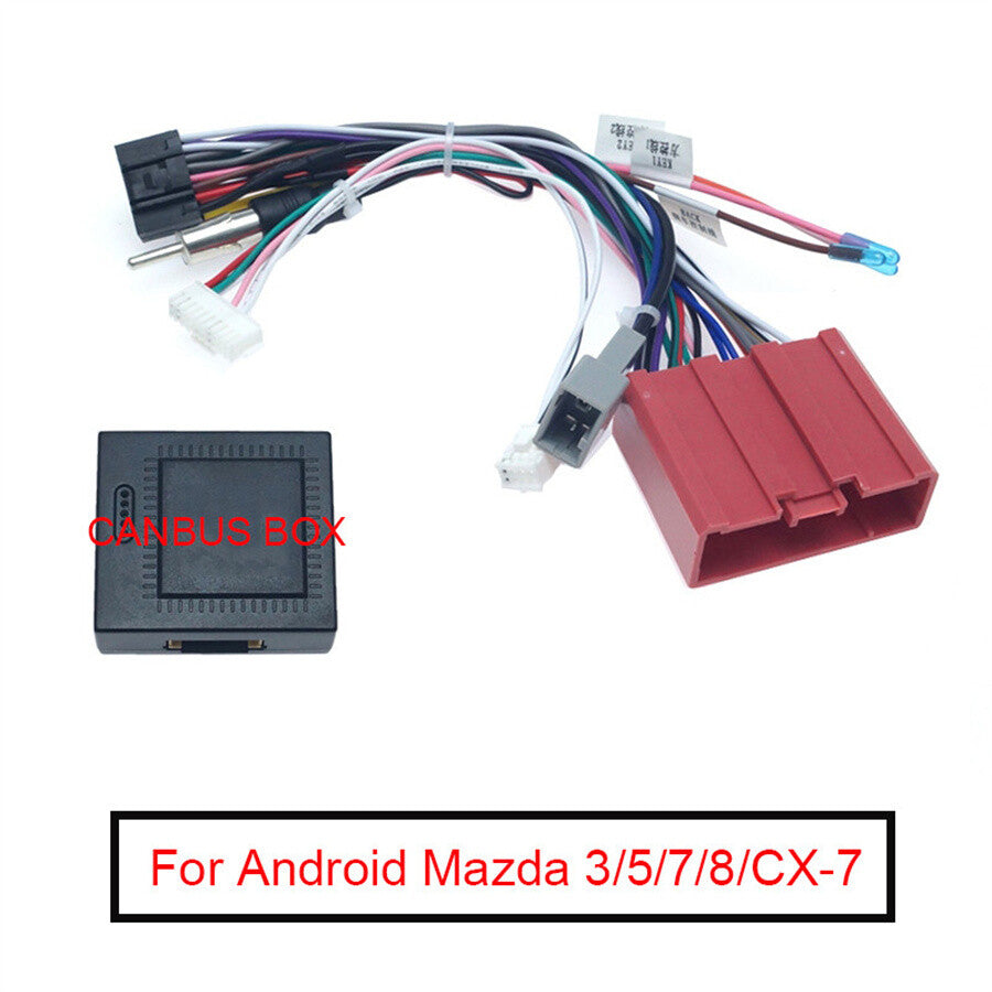 16 Pin Car Stereo Radio Power Wiring Harness w/Canbus Box for Mazda 3 5 6 8 CX-7