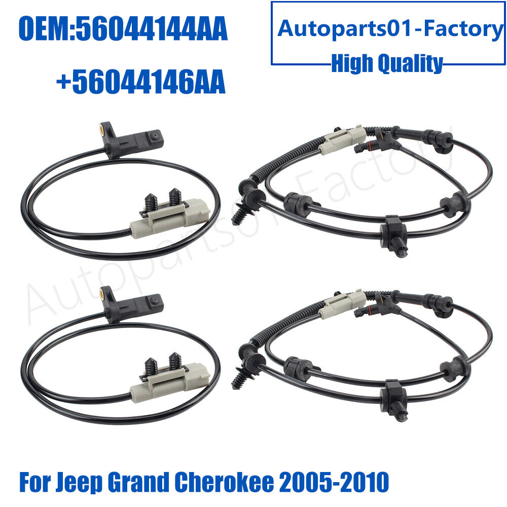 Set of 4 PCS ABS Speed Sensor Front+Rear for Jeep Grand Cherokee 2005-2010