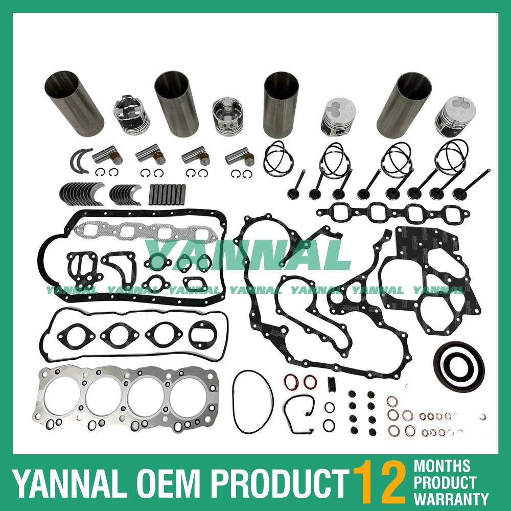 Engine overhaul and rebuild kit with gasket bearing valve kit for Isuzu 4FB1 tractors