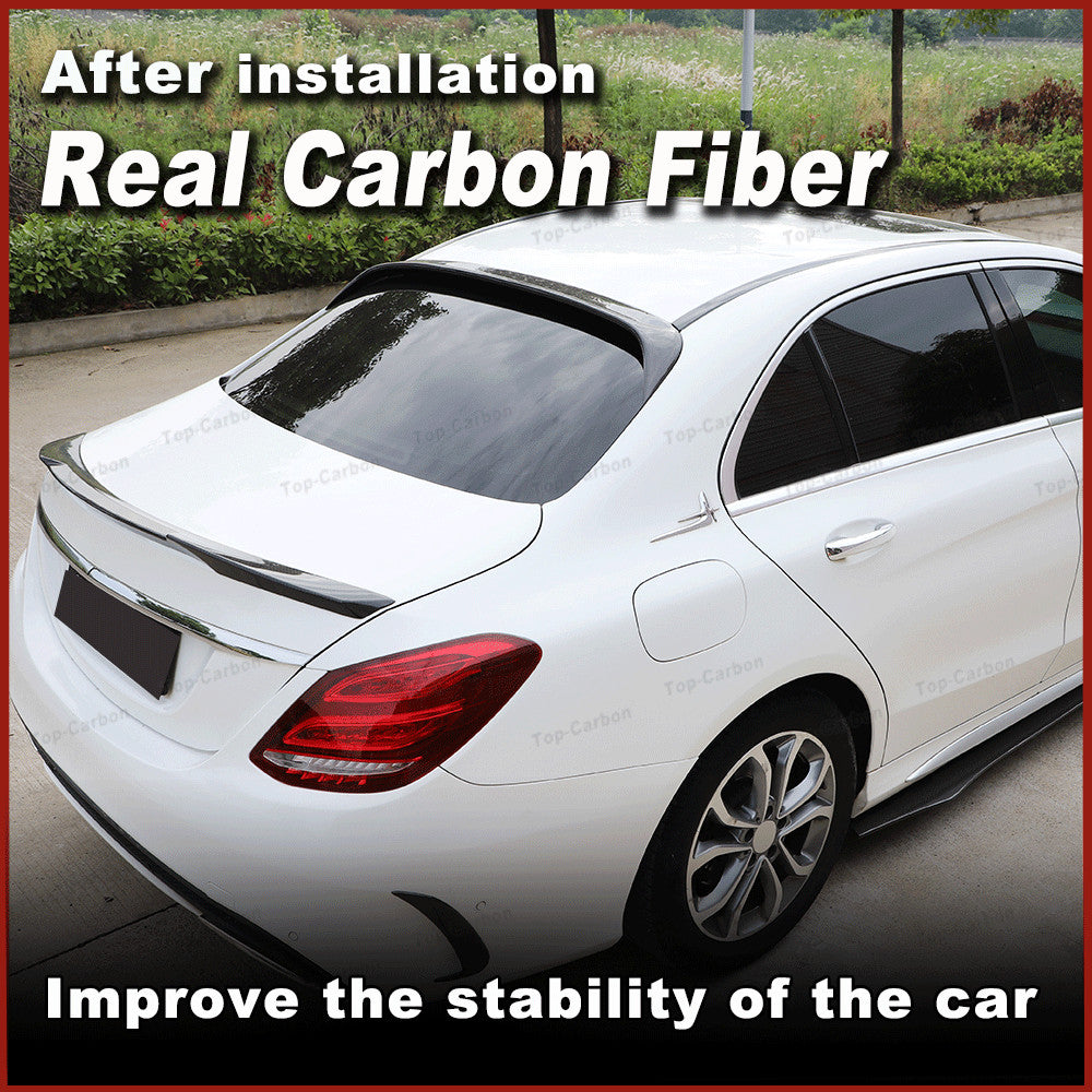 REAL CARBON Rear Roof Spoiler Wing Fit for Benz W205 Sedan C250 C300 C63 15+