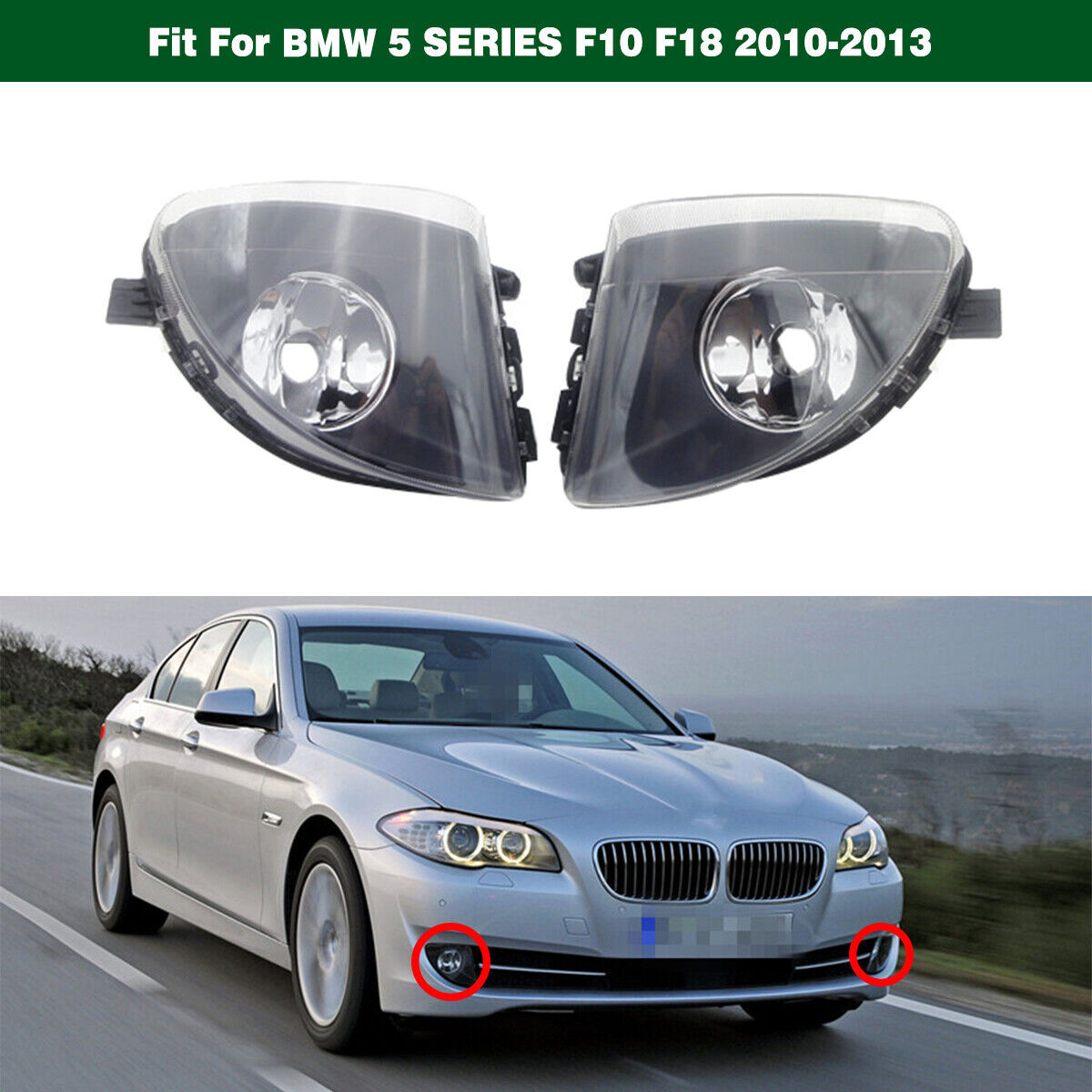 Left Right Bumper Fog Driving Light Lamp Fit for BMW 5SERIES F10 F18 2010-2013