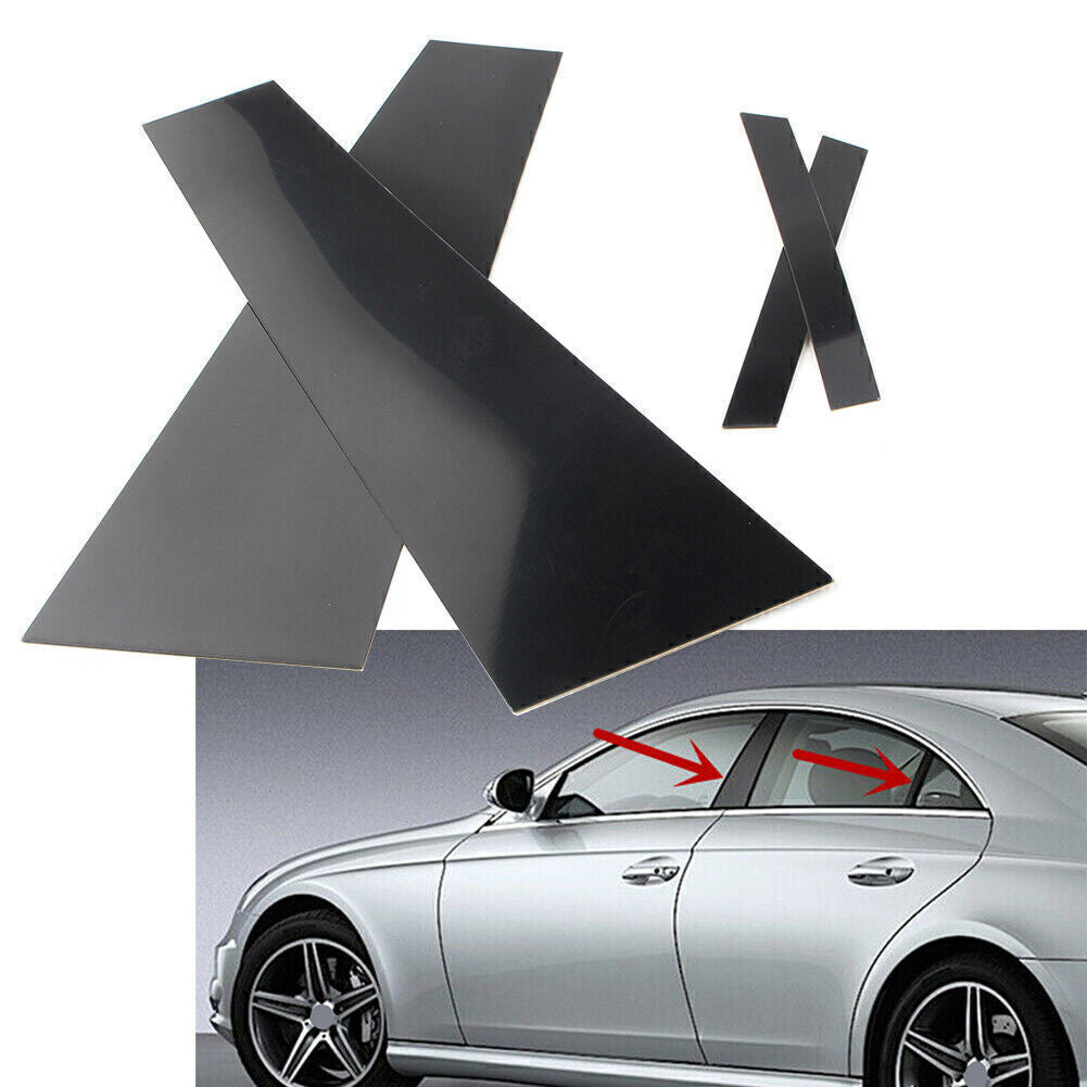 Door Window Pillar Post Cover Trim for MERCEDES CLS C219 2006 - 2011 Gloss Black