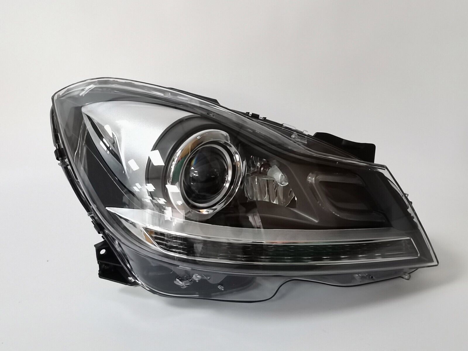 Fits 11-14 for Mercedes W204 Upgrade to LED DRL Headlights C63 Style Look L+R Pair