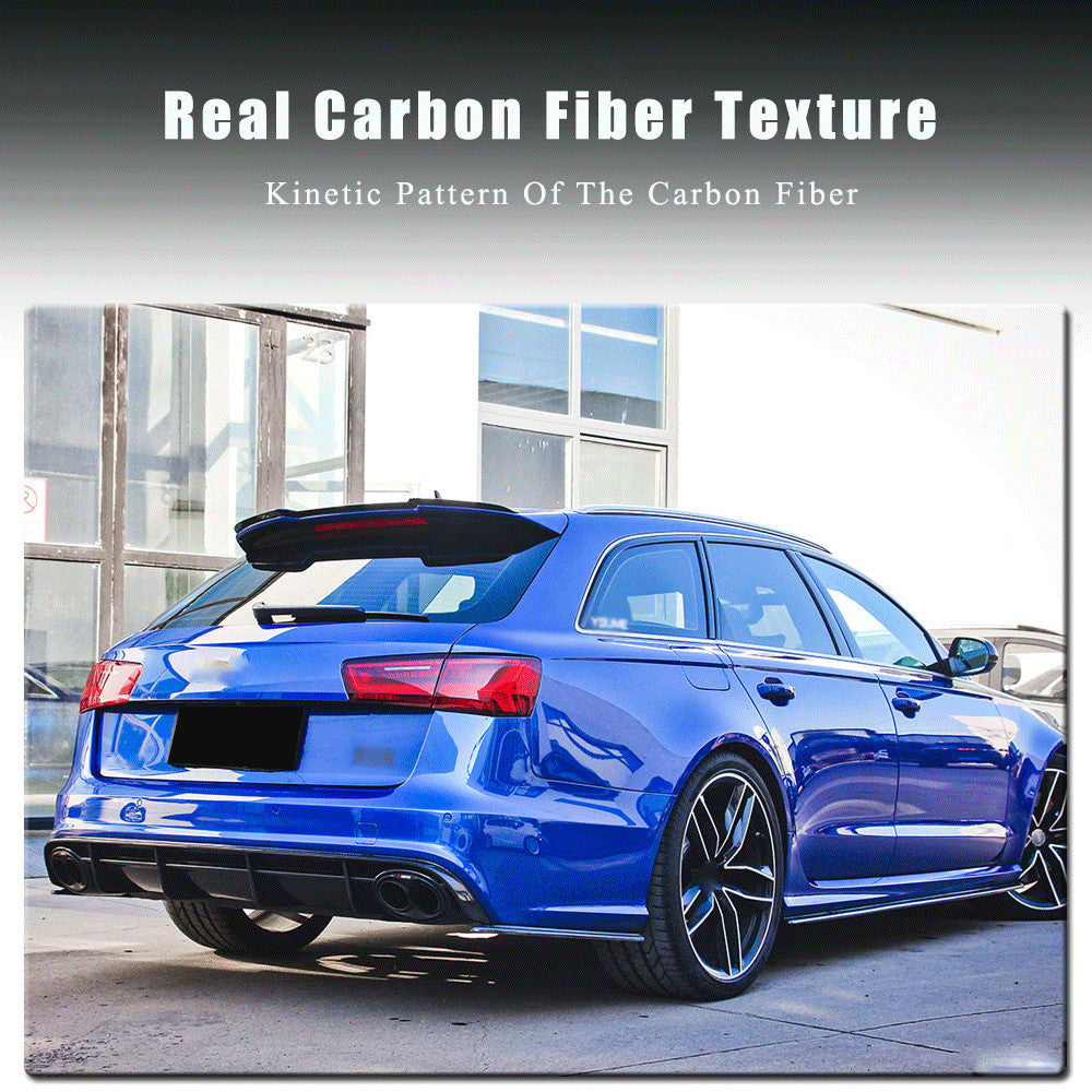 Fit for Audi A6 RS6 C7 13-18 Real Carbon Fiber Side Skirts Extension Lip Spoiler