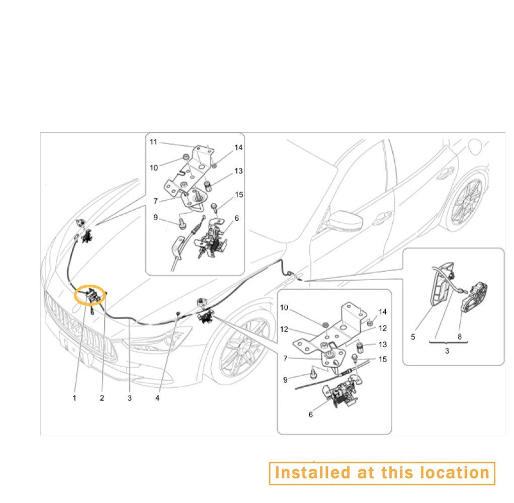 Equipment Manufacturer ( ) for Maserati Ghibli hood lock: 670002099