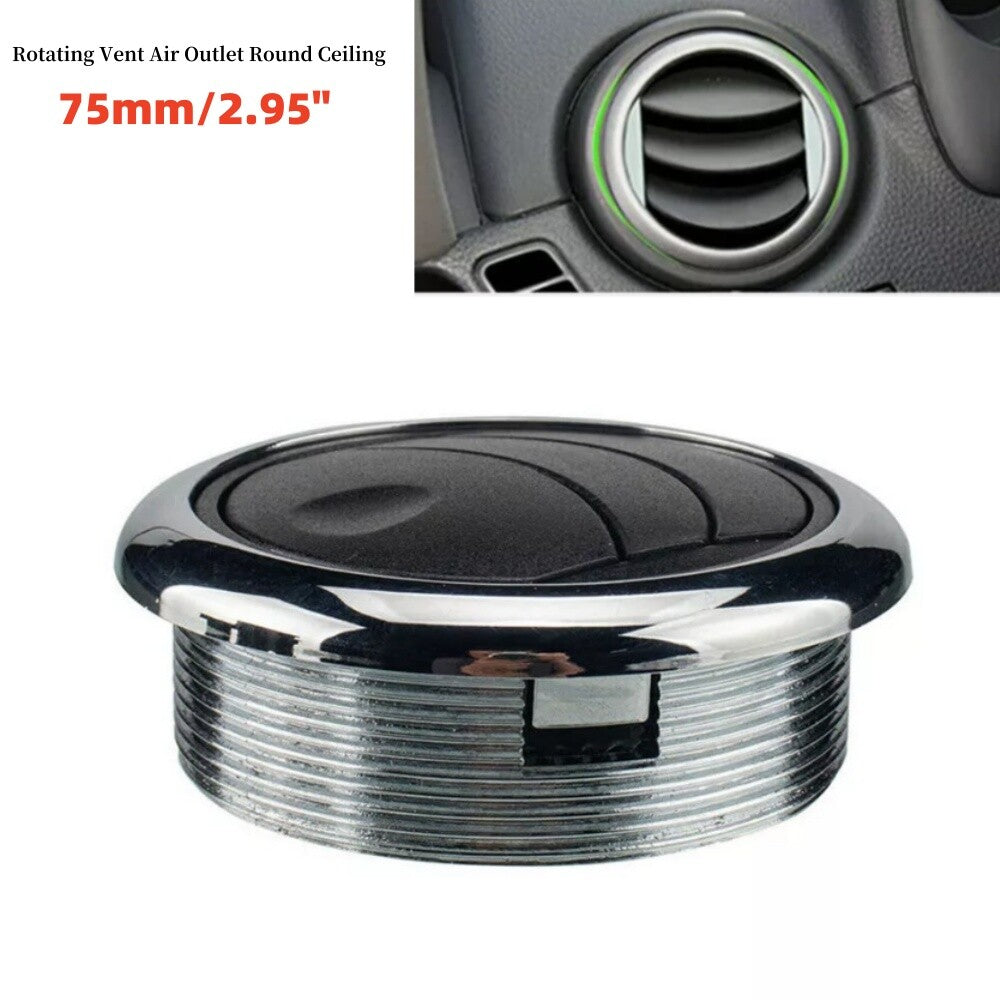 75MM Rotating Vent Air Outlet Round Ceiling for Car RV Boat A/C Air Conditioner
