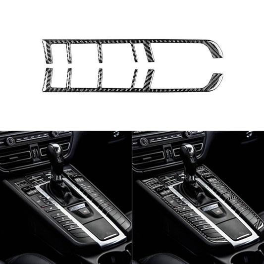 2x Carbon Fiber Interior Gear Shift Frame Cover Trim for Porsche Macan 2014-2019