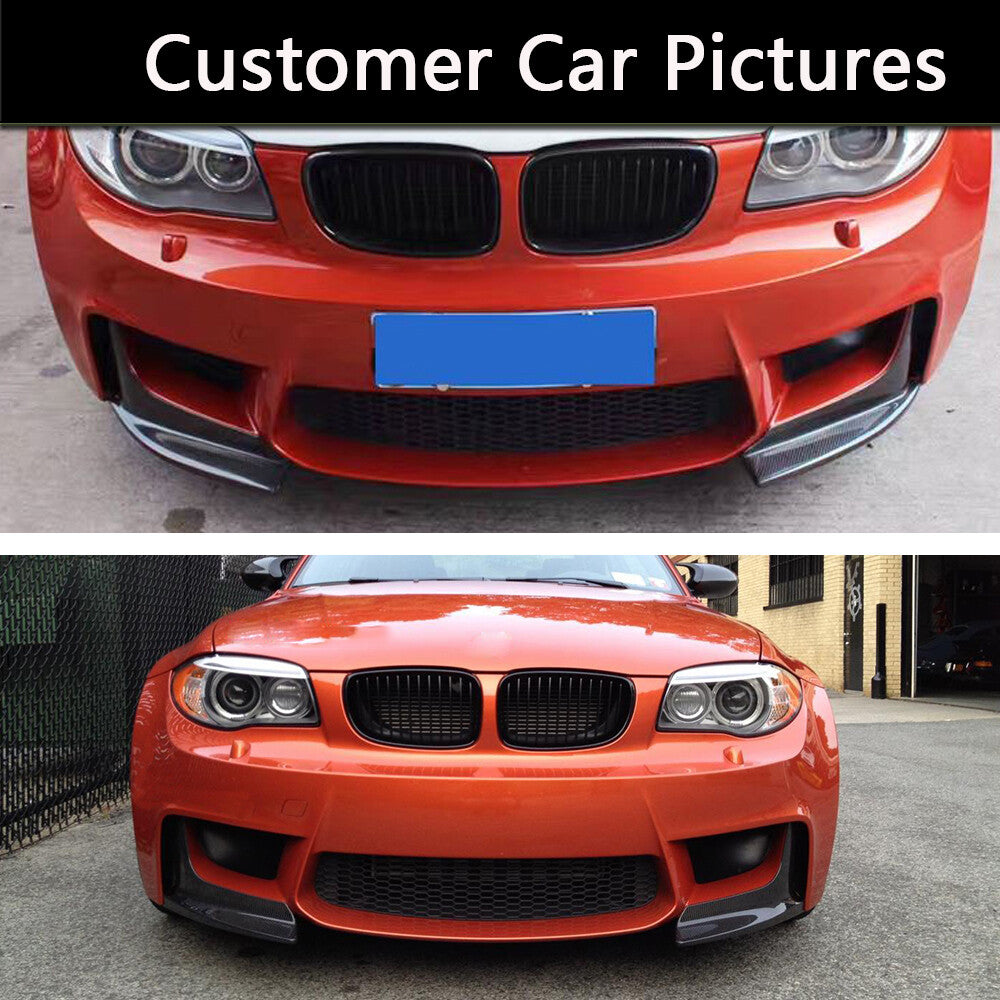 For BWM E82 1 Series 1M 11-13 Front Bumper Splitters Lip Chin Flaps Carbon Fiber