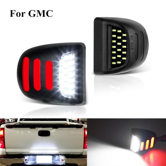 2 for Chevy 1500 Accessory Red DRL Tube LED License Plate Tag Light Rear Lamp