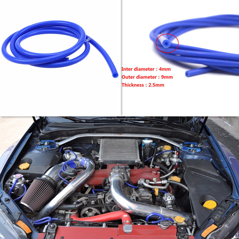 Bule 4mm Car Cooling System Vacuum Silicone Hose Racing Line Pipe Tube Pipeline